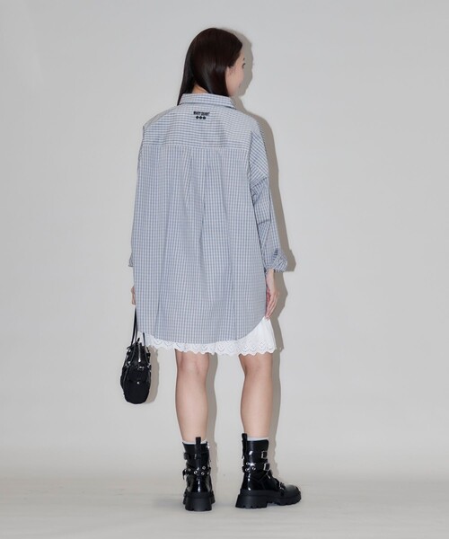 MARY QUANT × PUBLUX/マリークワント ロゴ刺繍ビッグシャツ 限定