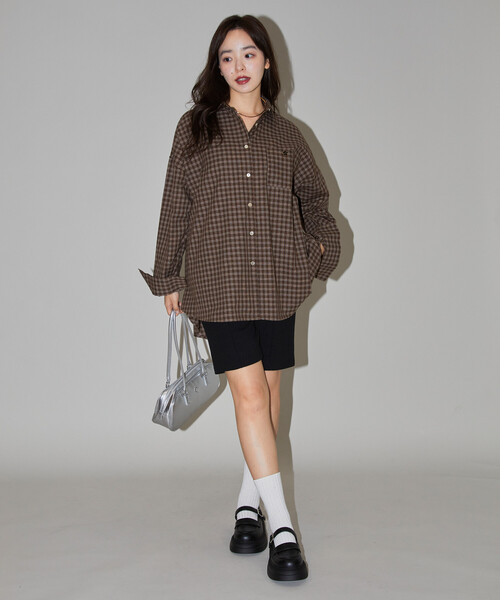MARY QUANT × PUBLUX/マリークワント ロゴ刺繍ビッグシャツ セール】【ラストチャンス！】MARY QUANT × PUBLUX/マリークワント