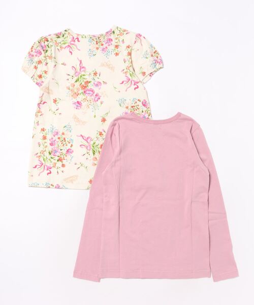 HAKKA KIDS（ハッカキッズ）の「[ジュニアサイズ]ティアラフラワープリントTシャツセット（Tシャツ/カットソー・キッズ・ピンク/パープル・150cm/140cm）」の3枚目の写真