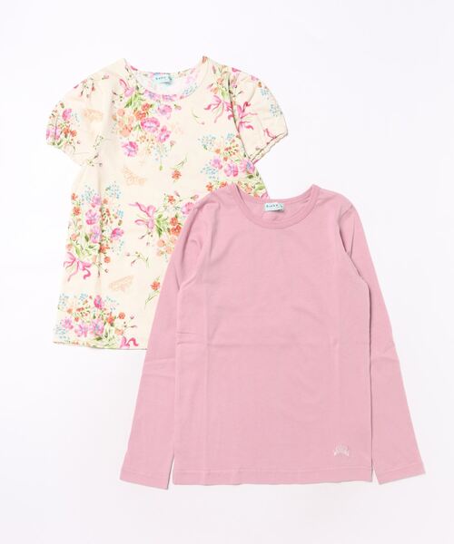 HAKKA KIDS（ハッカキッズ）の「[ジュニアサイズ]ティアラフラワープリントTシャツセット（Tシャツ/カットソー・キッズ・ピンク/パープル・150cm/140cm）」の7枚目の写真