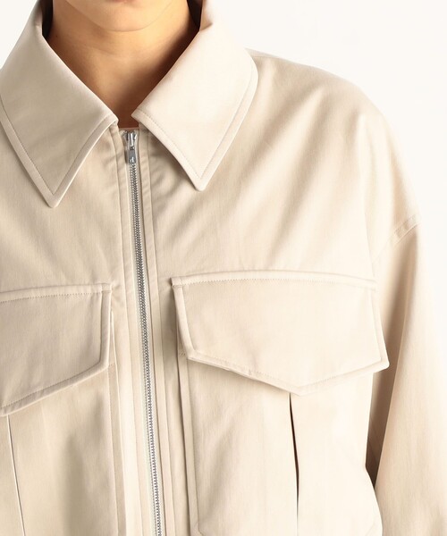 【新品】モニーレ ボリューム袖 バルーンスリーブ エコレザー ブルゾン シルバー セール】ゼニア バルーンスリーブブルゾン（ブルゾン）｜EDITION