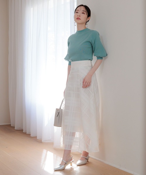 Andemiu(アンデミュウ)の「【WEB限定】ソデタックニット110751(ニット/セーター・レディース・ホワイト/ネイビー/グレー/ブルー・FREE)」の4枚目の写真