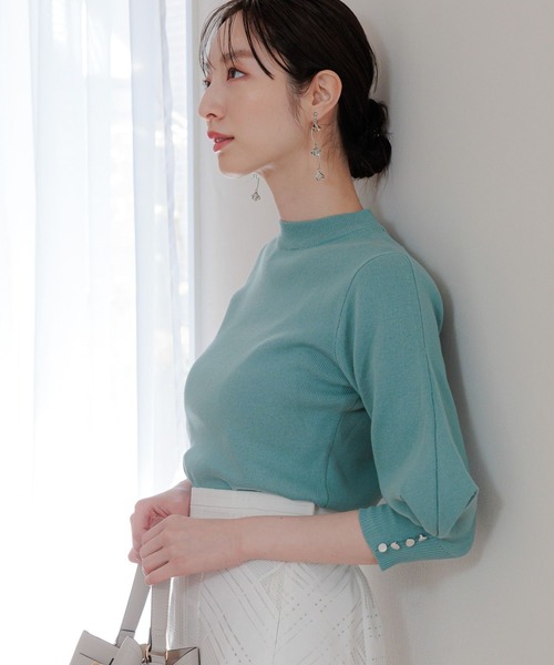 Andemiu(アンデミュウ)の「【WEB限定】ソデタックニット110751(ニット/セーター・レディース・ホワイト/ネイビー/グレー/ブルー・FREE)」の12枚目の写真