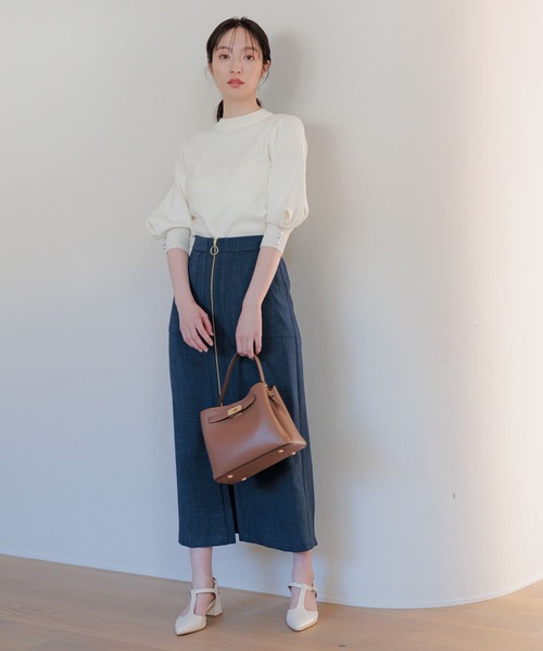 Andemiu(アンデミュウ)の「【WEB限定】ソデタックニット110751(ニット/セーター・レディース・ホワイト/ネイビー/グレー/ブルー・FREE)」の10枚目の写真