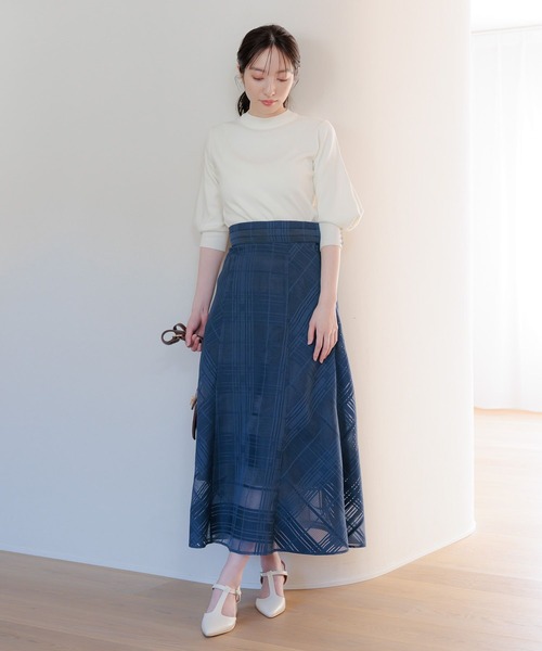 Andemiu(アンデミュウ)の「【WEB限定】ソデタックニット110751(ニット/セーター・レディース・ホワイト/ネイビー/グレー/ブルー・FREE)」の11枚目の写真