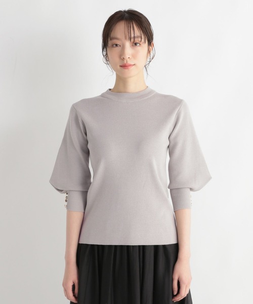 Andemiu(アンデミュウ)の「【WEB限定】ソデタックニット110751(ニット/セーター・レディース・ホワイト/ネイビー/グレー/ブルー・FREE)」の13枚目の写真