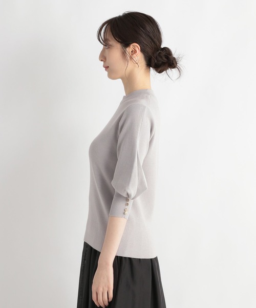 Andemiu(アンデミュウ)の「【WEB限定】ソデタックニット110751(ニット/セーター・レディース・ホワイト/ネイビー/グレー/ブルー・FREE)」の14枚目の写真