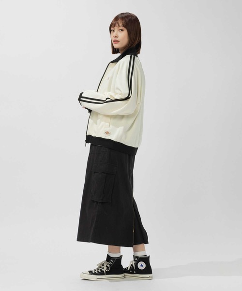 Right-on（ライトオン）の「【Dickies】トラックジャケット ロゴ ジャージ サイドライン（ジャージ・レディース・ホワイト×ネイビー/ブラック×ホワイト・M/L/XL）」の5枚目の写真