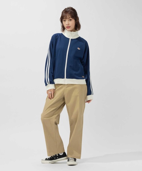 Right-on（ライトオン）の「【Dickies】トラックジャケット ロゴ ジャージ サイドライン（ジャージ・レディース・ホワイト×ネイビー/ブラック×ホワイト・M/L/XL）」の10枚目の写真