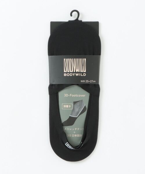 BODY WILD（ボディーワイルド）の「BODY WILD/ボディワイルド  フットカバー 3D立体設計 深履き（ソックス/靴下・メンズ・グレー/ブラック/ブラック系その他/チャコールグレー・25-27CM）」の2枚目の写真