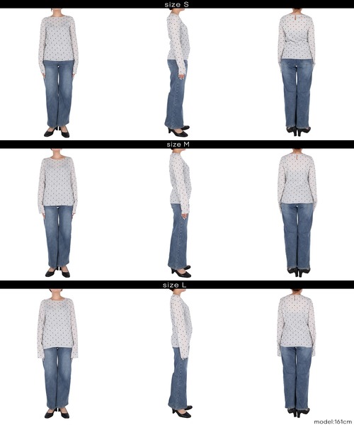 coca（coca）（コカ）の「シアードットトップス（Tシャツ/カットソー・レディース・ブラック/アイボリー/グレー・L/M/S）」の17枚目の写真