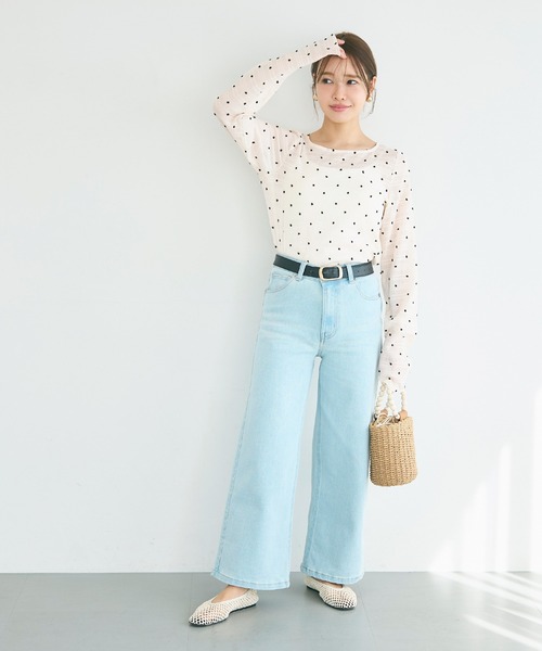 coca（coca）（コカ）の「シアードットトップス（Tシャツ/カットソー・レディース・ブラック/アイボリー/グレー・L/M/S）」の10枚目の写真