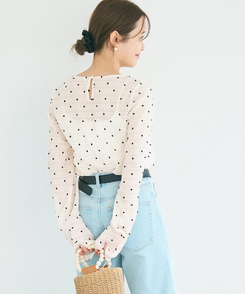 coca（coca）（コカ）の「シアードットトップス（Tシャツ/カットソー・レディース・ブラック/アイボリー/グレー・L/M/S）」の11枚目の写真