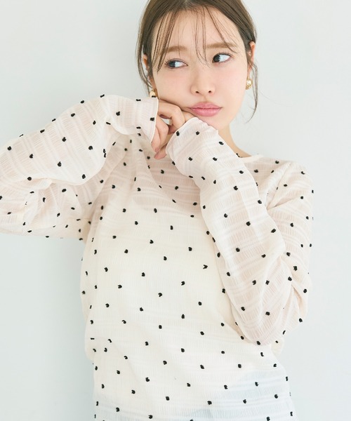 coca（coca）（コカ）の「シアードットトップス（Tシャツ/カットソー・レディース・ブラック/アイボリー/グレー・L/M/S）」の13枚目の写真