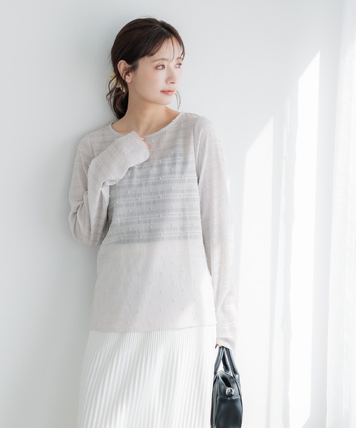 coca（coca）（コカ）の「シアードットトップス（Tシャツ/カットソー・レディース・ブラック/アイボリー/グレー・L/M/S）」の14枚目の写真