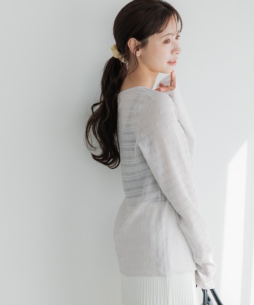 coca（coca）（コカ）の「シアードットトップス（Tシャツ/カットソー・レディース・ブラック/アイボリー/グレー・L/M/S）」の15枚目の写真