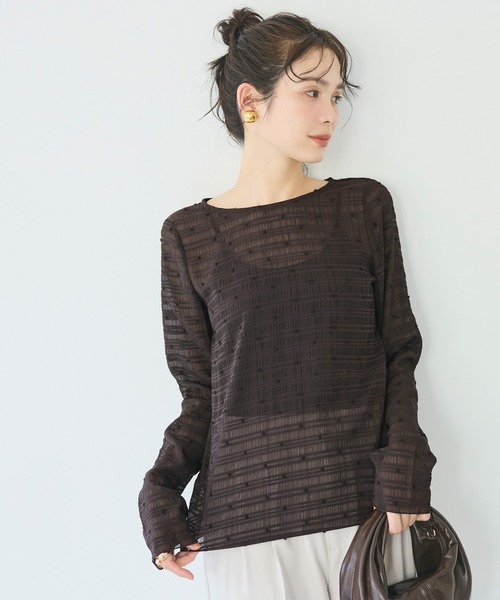 coca（coca）（コカ）の「シアードットトップス（Tシャツ/カットソー・レディース・ブラック/アイボリー/グレー・L/M/S）」の22枚目の写真