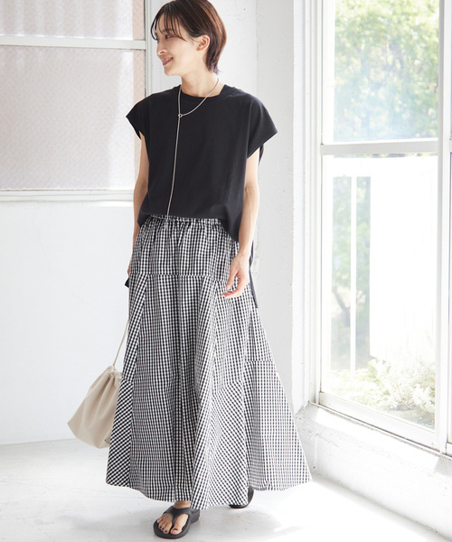 JOURNAL STANDARD relume（ジャーナルスタンダード　レリューム）の「《追加》タフタチェックフレアースカート（スカート・レディース・ブラック/ホワイト・FREE）」の10枚目の写真