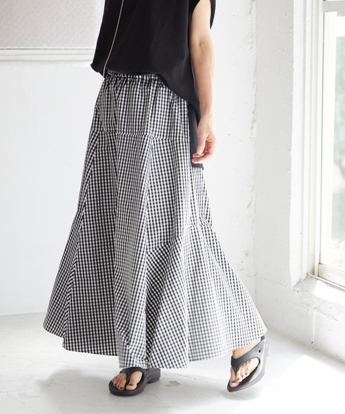 JOURNAL STANDARD relume（ジャーナルスタンダード　レリューム）の「《追加》タフタチェックフレアースカート（スカート・レディース・ブラック/ホワイト・FREE）」の13枚目の写真