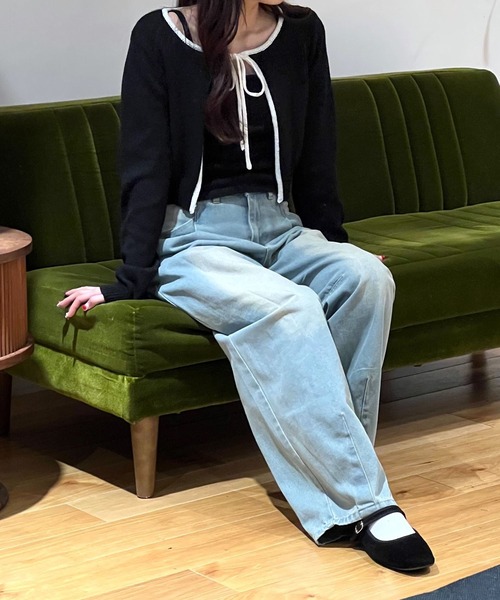 3.3 Field Trip （3.3フィールドトリップ）の「3.3 Field Trip／ニットカーデキャミSET 2105726（カーディガン/ボレロ・レディース・ブラック/ブルー・FREE）」の9枚目の写真