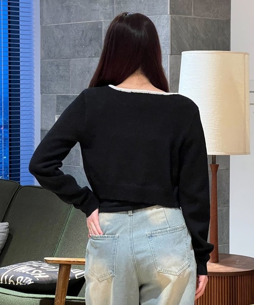 3.3 Field Trip （3.3フィールドトリップ）の「3.3 Field Trip／ニットカーデキャミSET 2105726（カーディガン/ボレロ・レディース・ブラック/ブルー・FREE）」の3枚目の写真