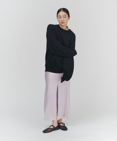 THINGS THAT MATTER(シングス ザット マター)の「ACETATE SATIN MAXI SKIRT / アセテートサテンマキシスカート(スカート・レディース・ブラック/クリーム/オフホワイト/ライトグレー/ラベンダー/グリーン・1/2)」の17枚目の写真