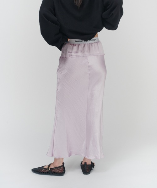 THINGS THAT MATTER(シングス ザット マター)の「ACETATE SATIN MAXI SKIRT / アセテートサテンマキシスカート(スカート・レディース・ブラック/クリーム/オフホワイト/ライトグレー/ラベンダー/グリーン・1/2)」の15枚目の写真