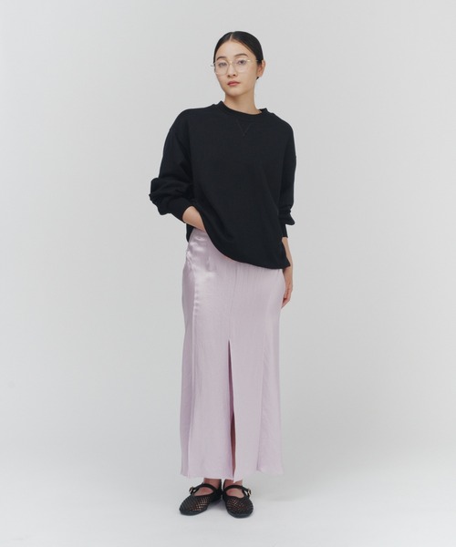 THINGS THAT MATTER(シングス ザット マター)の「ACETATE SATIN MAXI SKIRT / アセテートサテンマキシスカート(スカート・レディース・ブラック/クリーム/オフホワイト/ライトグレー/ラベンダー/グリーン・1/2)」の18枚目の写真