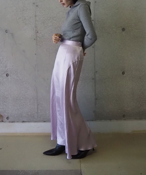 【美品】サテン プリーツ ナロウ スカート THINGS THAT MATTER FOIL SATIN PLEATS NARROW SKIRT | SENSE 13_ | STORE | THINGS