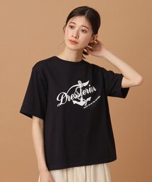 ◆【洗える/大人カジュアル】マリンロゴプリントTシャツ
