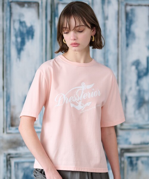DRESSTERIOR(ドレステリア)の「◆【洗える/大人カジュアル】マリンロゴプリントTシャツ(Tシャツ/カットソー・レディース・ホワイト/ネイビー/ピンク・36/38/34)」の5枚目の写真