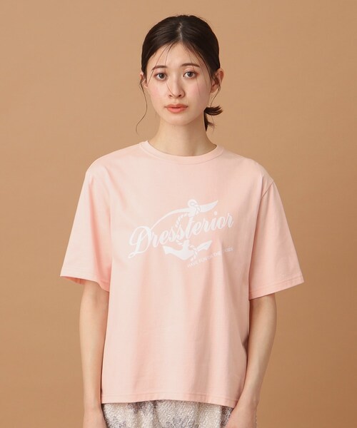 DRESSTERIOR(ドレステリア)の「◆【洗える/大人カジュアル】マリンロゴプリントTシャツ(Tシャツ/カットソー・レディース・ホワイト/ネイビー/ピンク・36/38/34)」の13枚目の写真