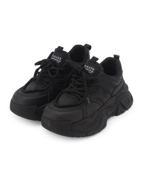 cs T&P（シーエスティーアンドピー）の「厚底ダッドスニーカー（スニーカー・レディース・ホワイト/ブラック・S/M/LL/L）」の5枚目の写真