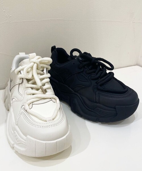 cs T&P（シーエスティーアンドピー）の「厚底ダッドスニーカー（スニーカー・レディース・ホワイト/ブラック・S/M/LL/L）」の20枚目の写真