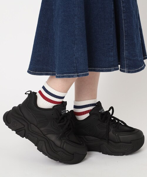 cs T&P（シーエスティーアンドピー）の「厚底ダッドスニーカー（スニーカー・レディース・ホワイト/ブラック・S/M/LL/L）」の2枚目の写真