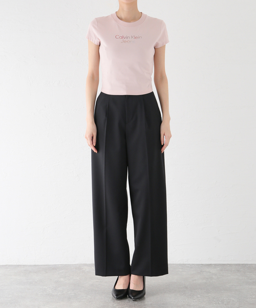 JOINT WORKS（ジョイントワークス）の「【Calvin Klein Jeans / カルバン クライン ジーンズ】 A-SS DIFFUSED LOGO（Tシャツ/カットソー・レディース・ホワイト/ピンク・SMALL）」の11枚目の写真