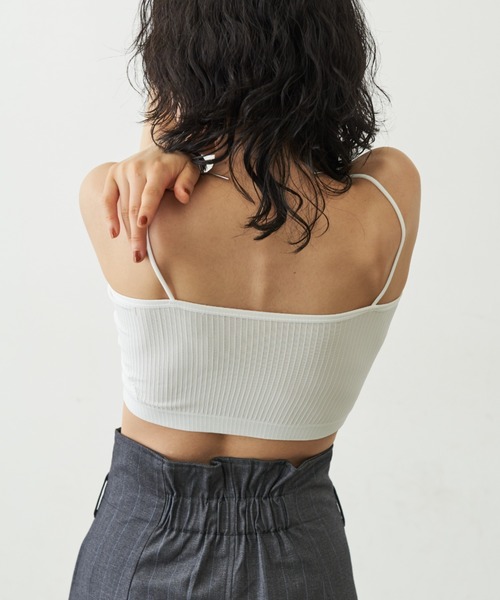 Aunt Marie's（アントマリーズ）の「ナローストラップカップ付きブラ（キャミソール・レディース・ブラック/ホワイト・FREE）」の14枚目の写真