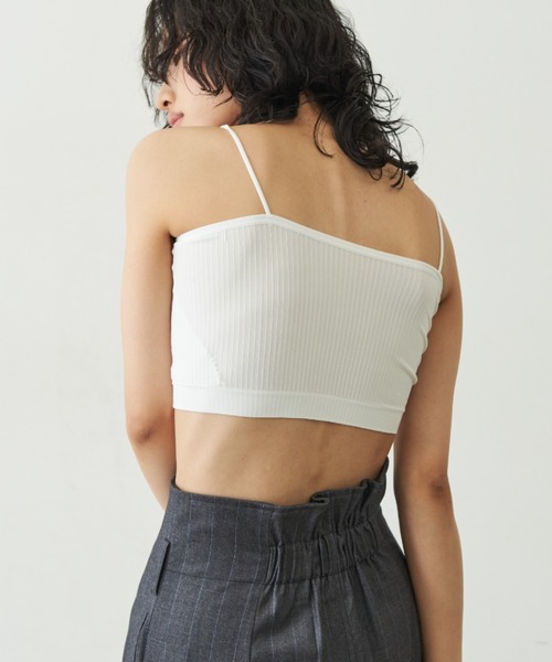 Aunt Marie's（アントマリーズ）の「ナローストラップカップ付きブラ（キャミソール・レディース・ブラック/ホワイト・FREE）」の16枚目の写真