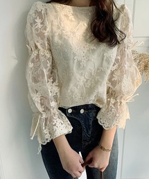 Grandeir | スラッシュドスリーブレースプルオーバー(シャツ/ブラウス)