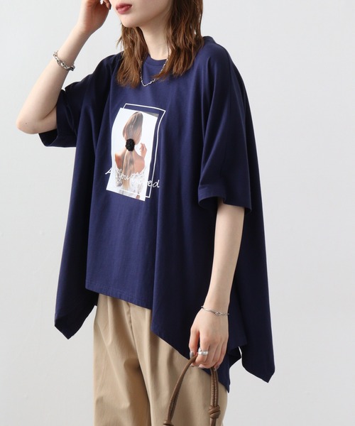 EGLANTINE(エグランティーヌ)の「Eglantine シュシュ付カットソー(Tシャツ/カットソー・レディース・ラベンダー/ネイビー/ライトグリーン/オフホワイト・40)」の9枚目の写真