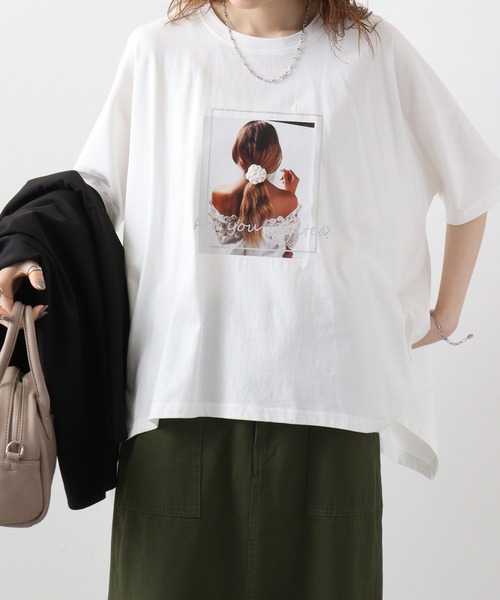 EGLANTINE(エグランティーヌ)の「Eglantine シュシュ付カットソー(Tシャツ/カットソー・レディース・ラベンダー/ネイビー/ライトグリーン/オフホワイト・40)」の6枚目の写真