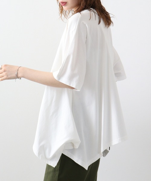 EGLANTINE(エグランティーヌ)の「Eglantine シュシュ付カットソー(Tシャツ/カットソー・レディース・ラベンダー/ネイビー/ライトグリーン/オフホワイト・40)」の8枚目の写真