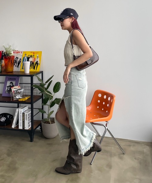 SHAGGIE（シャギー）の「クロップ丈サマーニットベスト（ベスト・レディース・ブラック/ピンク/ナチュラル・FREE）」の18枚目の写真