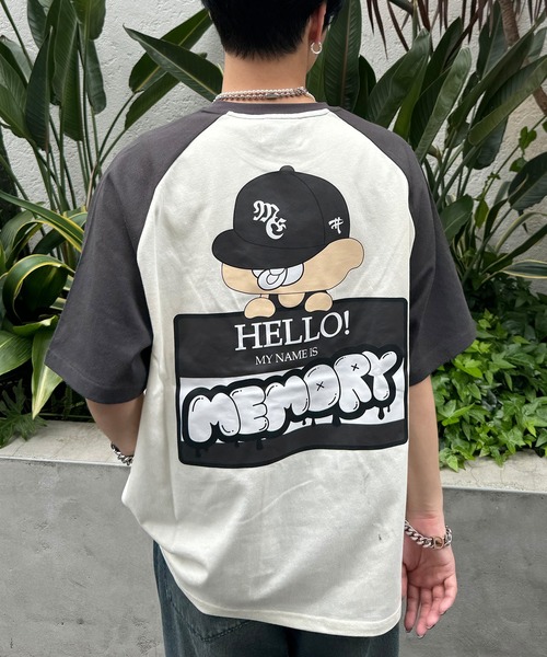 #MEMORY(メモリー)の「【MEMORY】看板バブちゃん ラグラン ヘビーウェイトTシャツ / オーバーサイズ ラグランTシャツ ユニセックス(Tシャツ/カットソー・メンズ・アイボリー系1/ホワイト×レッド/アイボリー系2/ホワイト×グリーン/ホワイト×ブラック・FREE)」の5枚目の写真