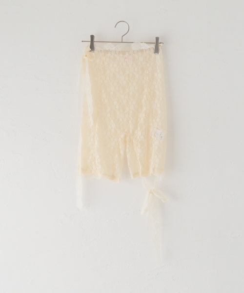 セール】【YUHAN WANG/ユハン ワン】lace trimmed biker shorts