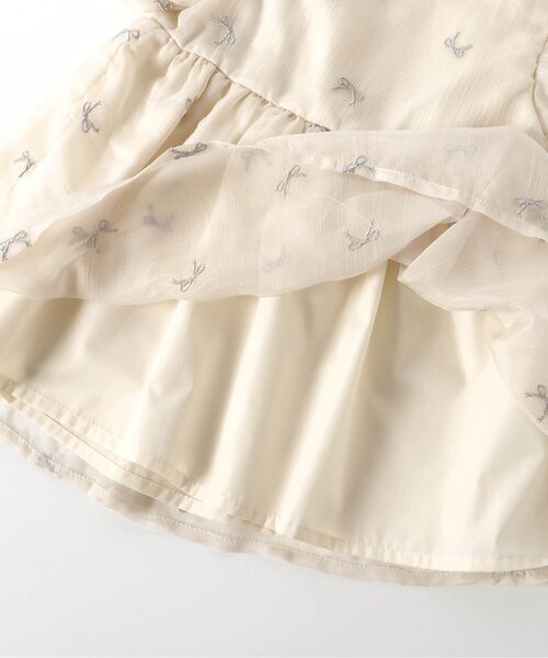 apres les cours（アプレレクール）の「シアーリボン刺繍チュニック（チュニック・キッズ・ブラック/アイボリー・140/130/120/110/100/90/80）」の5枚目の写真
