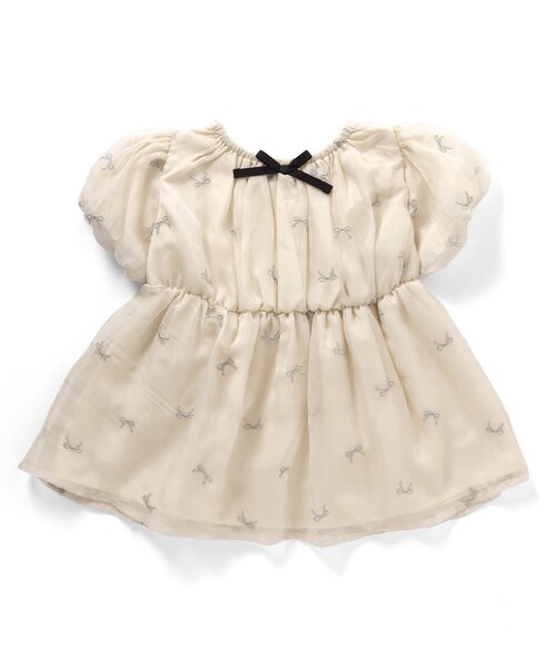 apres les cours（アプレレクール）の「シアーリボン刺繍チュニック（チュニック・キッズ・ブラック/アイボリー・140/130/120/110/100/90/80）」の8枚目の写真