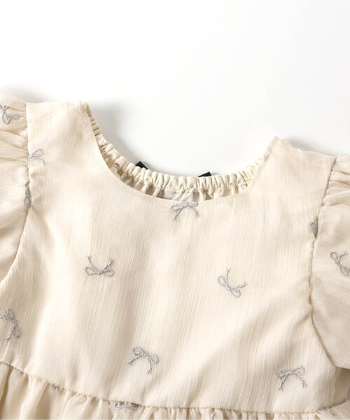 apres les cours（アプレレクール）の「シアーリボン刺繍チュニック（チュニック・キッズ・ブラック/アイボリー・140/130/120/110/100/90/80）」の11枚目の写真