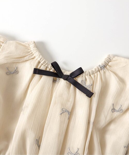 apres les cours（アプレレクール）の「シアーリボン刺繍チュニック（チュニック・キッズ・ブラック/アイボリー・140/130/120/110/100/90/80）」の12枚目の写真