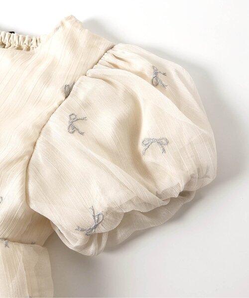 apres les cours（アプレレクール）の「シアーリボン刺繍チュニック（チュニック・キッズ・ブラック/アイボリー・140/130/120/110/100/90/80）」の13枚目の写真